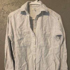Madewell white along sleeve shirt